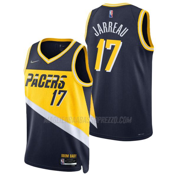 maglia dejon jarreau indiana pacers di 17 uomo city edition 2022 blu navy