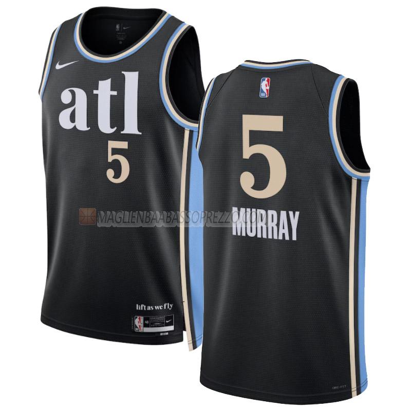 maglia dejounte murray atlanta hawks di 5 uomo city edition 2023-24 nero