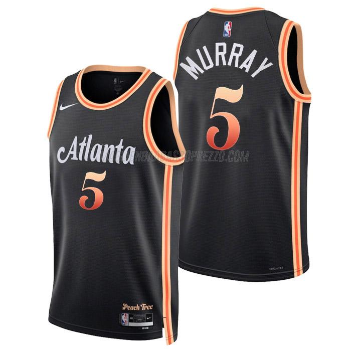 maglia dejounte murray atlanta hawks di 5 uomo city edition 2023 nero