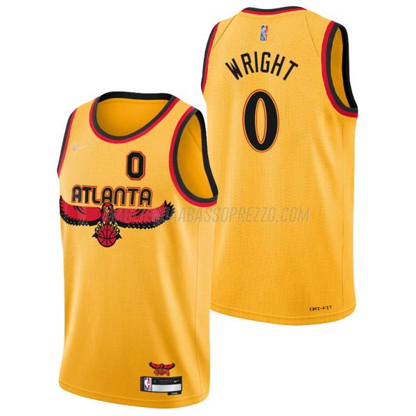 maglia delon wright atlanta hawks di 0 uomo city edition 2022 giallo