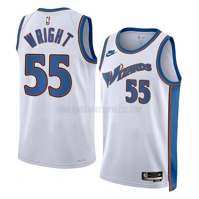 maglia delon wright washington wizards di 55 uomo classic edition 2023 bianco