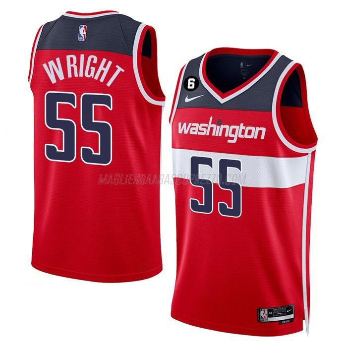 maglia delon wright washington wizards di 55 uomo icon edition 2023 rosso