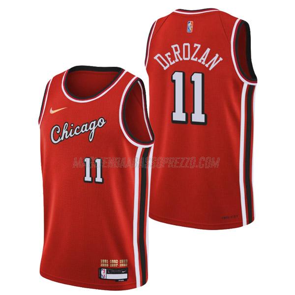 maglia demar derozan chicago bulls di 11 uomo city edition 2022 rosso