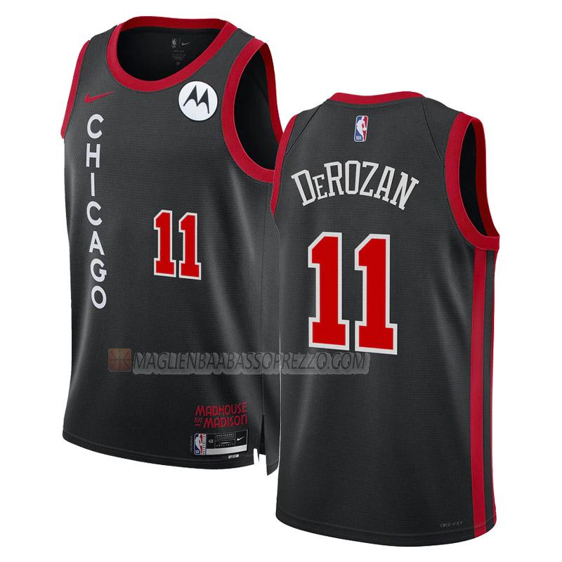 maglia demar derozan chicago bulls di 11 uomo city edition 2023-24 nero