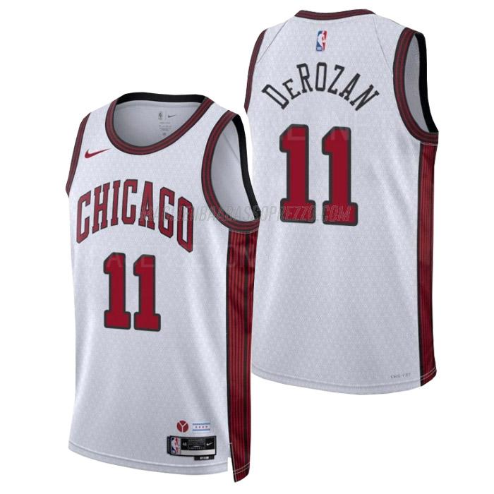 maglia demar derozan chicago bulls di 11 uomo city edition 2023 bianco