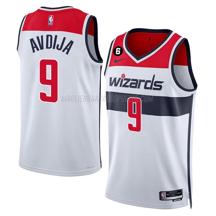 maglia deni avdija washington wizards di 9 uomo association edition 2023 bianco