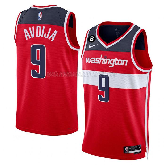 maglia deni avdija washington wizards di 9 uomo icon edition 2023 rosso