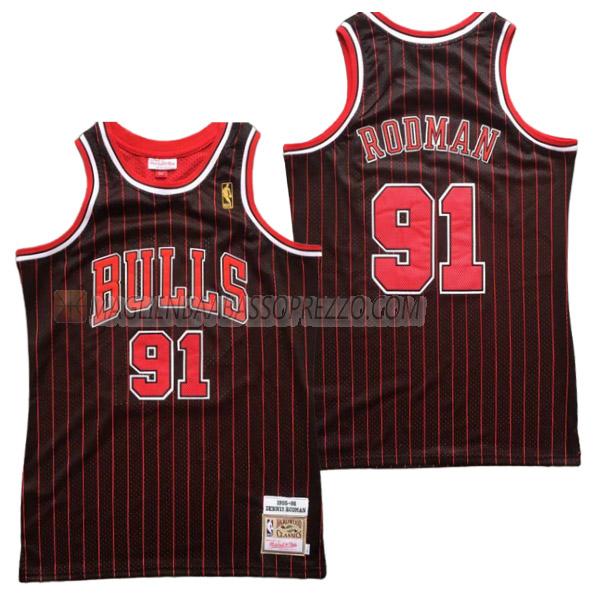 maglia dennis rodman chicago bulls di 91 uomo 23210a40 nero