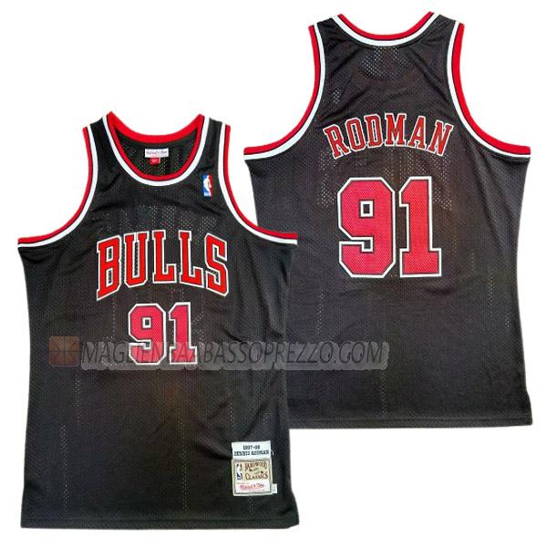 maglia dennis rodman chicago bulls di 91 uomo 23210a43 nero