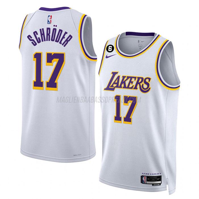 maglia dennis schroder los angeles lakers di 17 uomo association edition 2023 bianco