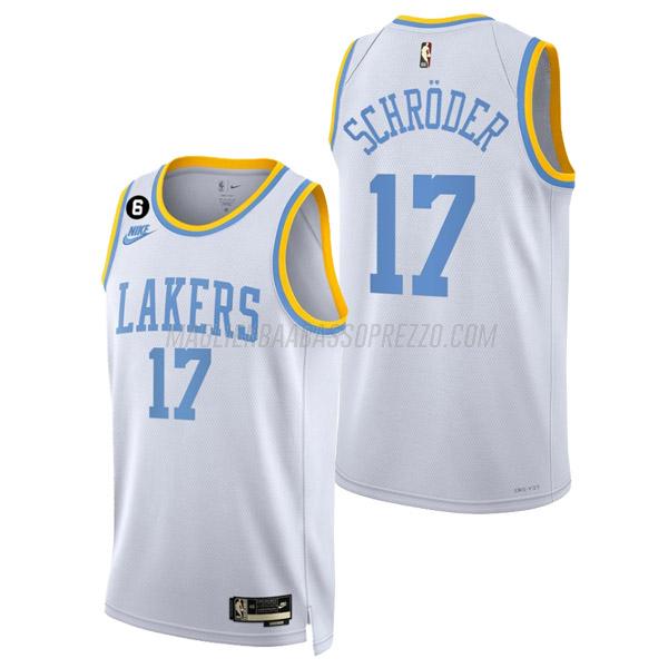 maglia dennis schroder los angeles lakers di 17 uomo classic edition 2023 bianco