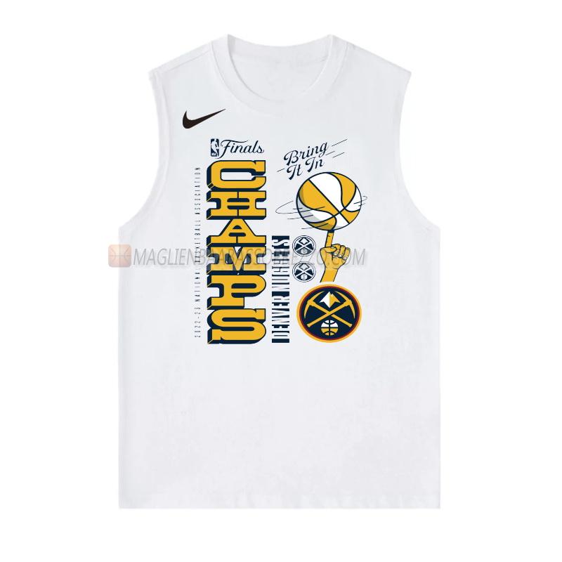 maglia denver nuggets di 23621a1 uomo nba champs 2022-23 bianco