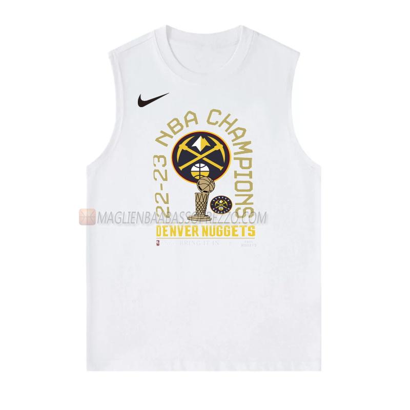 maglia denver nuggets di uomo nba champions 2022-23 bianco