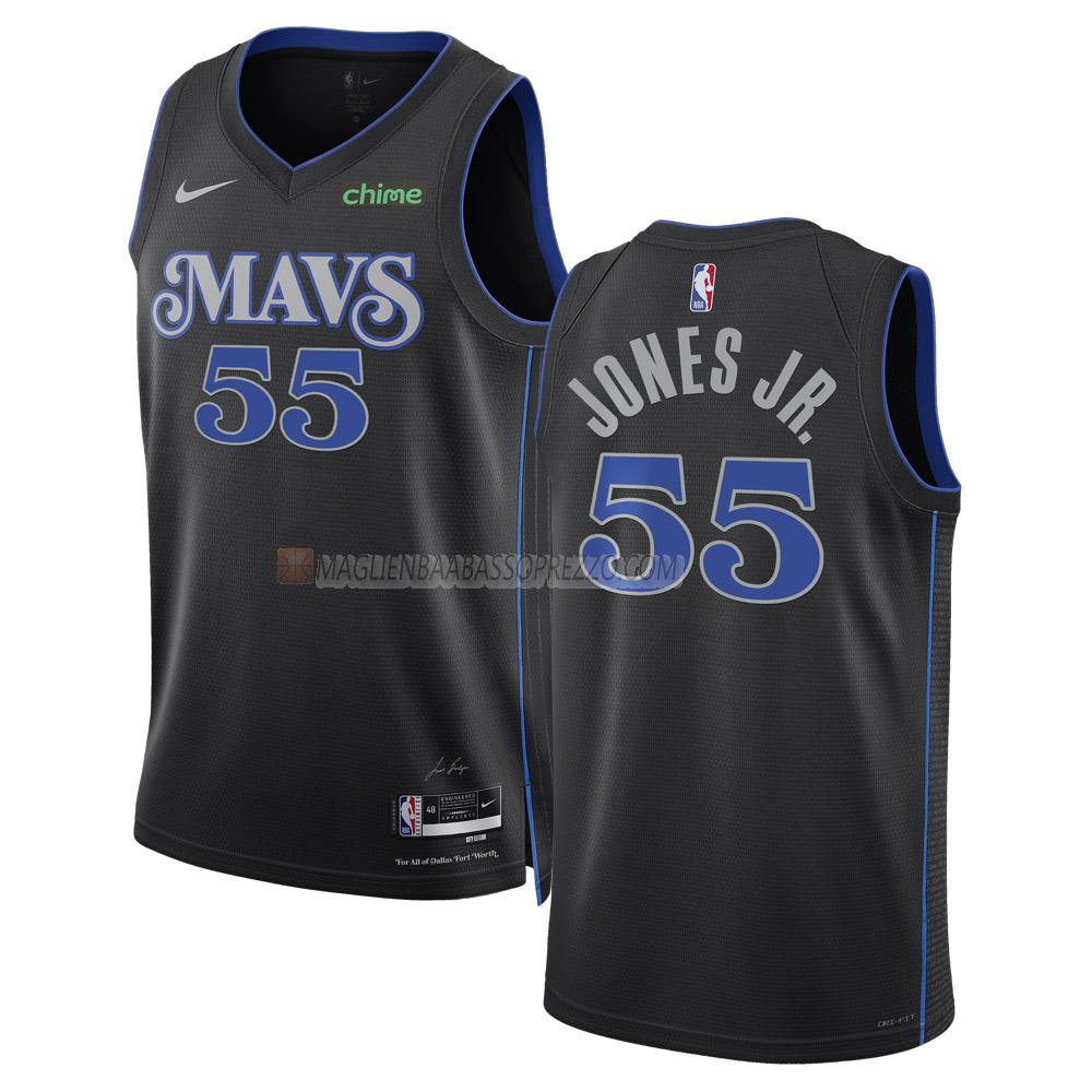 maglia derrick jones jr dallas mavericks di 55 uomo city edition 2023-24 nero