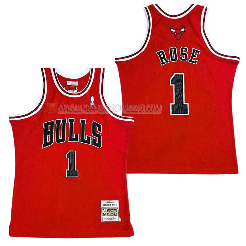 maglia derrick rose chicago bulls di 1 uomo retro rosso