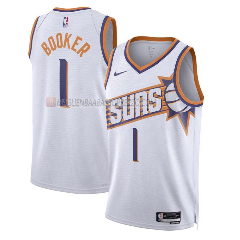 maglia devin booker phoenix suns di 1 uomo association edition 2023-24 bianco