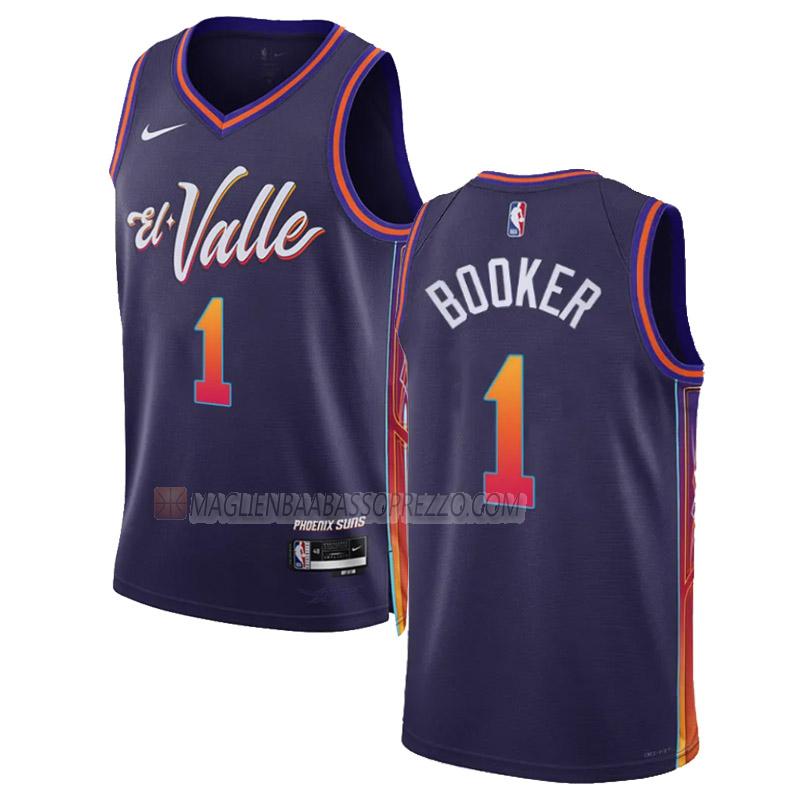 maglia devin booker phoenix suns di 1 uomo city edition 2023-24 viola