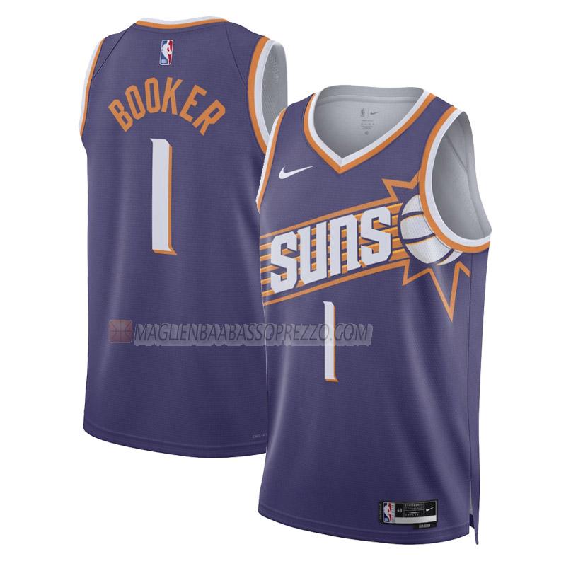 maglia devin booker phoenix suns di 1 uomo icon edition 2023-24 viola