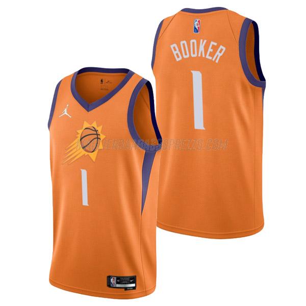 maglia devin booker phoenix suns di 1 uomo statement edition 2022 arancia