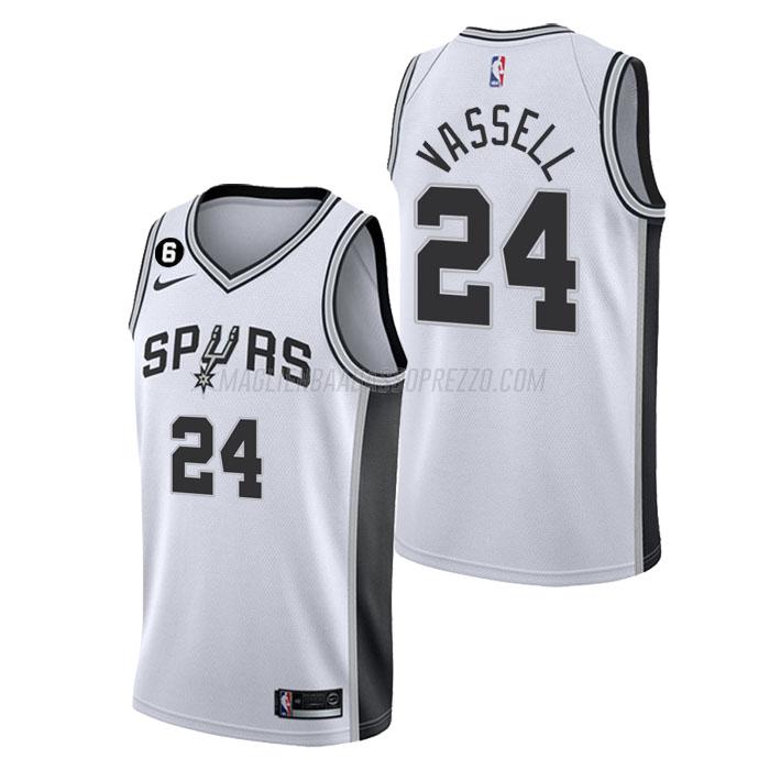 maglia devin vassell san antonio spurs di 24 uomo association edition 2023 bianco