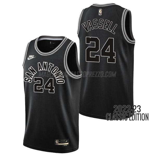 maglia devin vassell san antonio spurs di 24 uomo classic edition 2023 nero