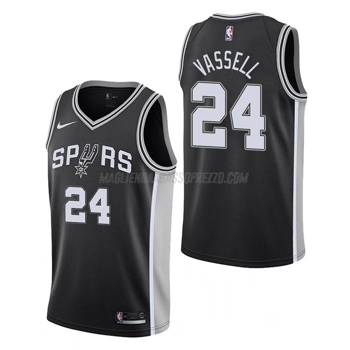 maglia devin vassell san antonio spurs di 24 uomo icon edition 2023 nero