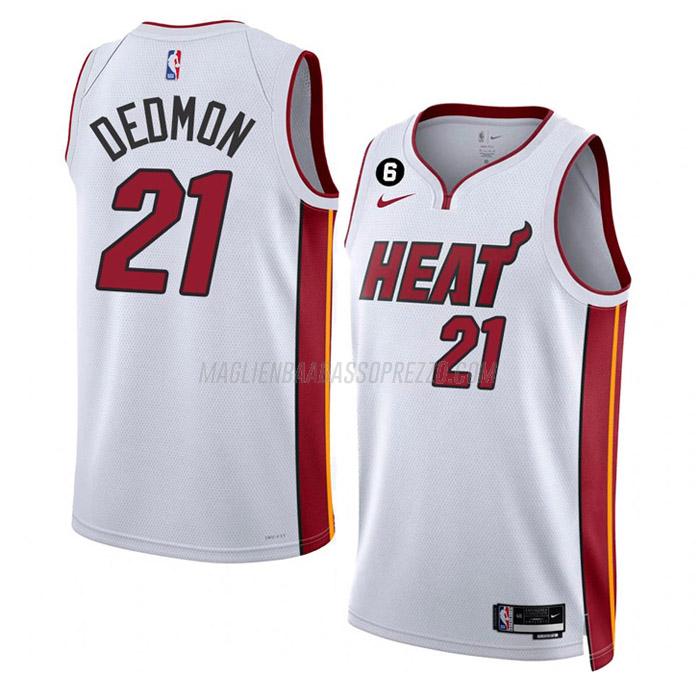 maglia dewayne dedmon miami heat di 21 uomo association edition 2023 bianco