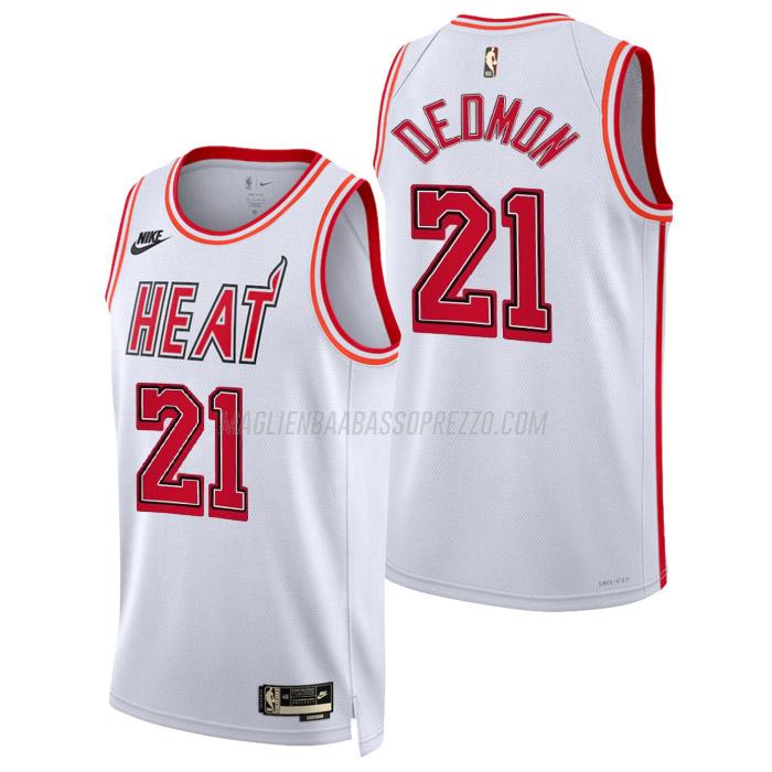 maglia dewayne dedmon miami heat di 21 uomo classic edition 2023 bianco