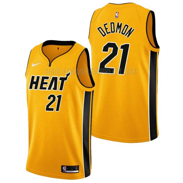 maglia dewayne dedmon miami heat di 21 uomo earned edition 2022 giallo