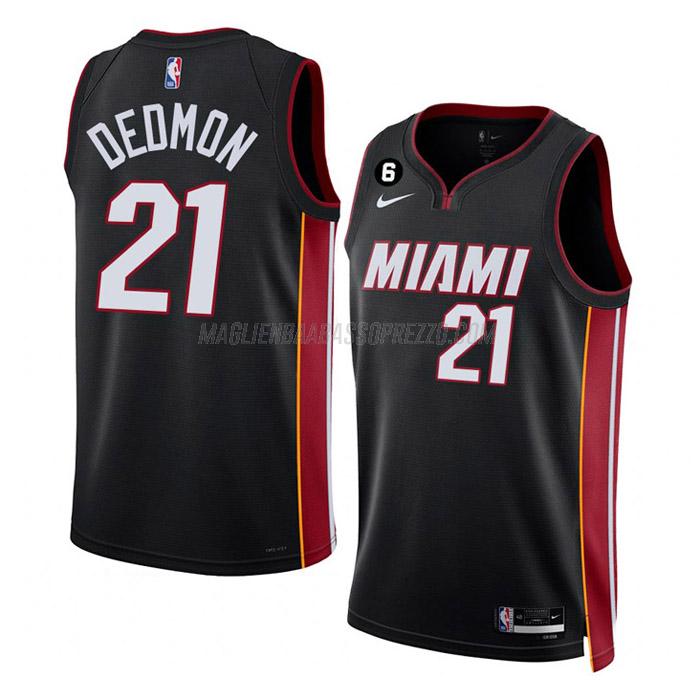 maglia dewayne dedmon miami heat di 21 uomo icon edition 2023 nero