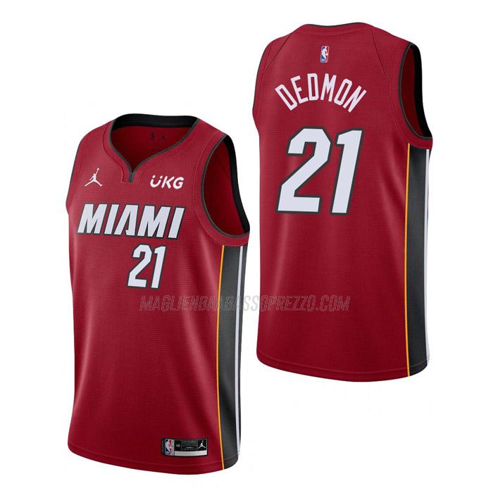 maglia dewayne dedmon miami heat di 21 uomo statement edition 2023 rosso