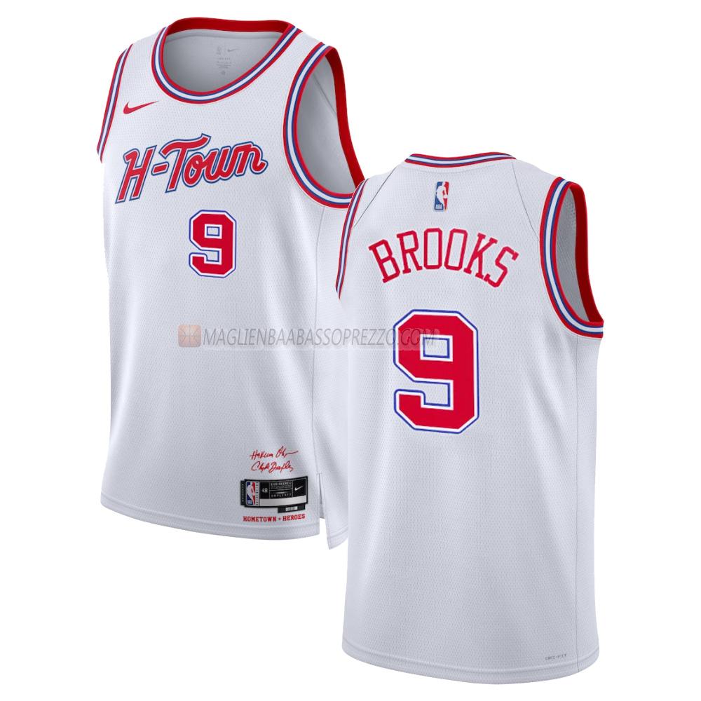 maglia dillon brooks houston rockets di 9 uomo city edition 2023-24 bianco