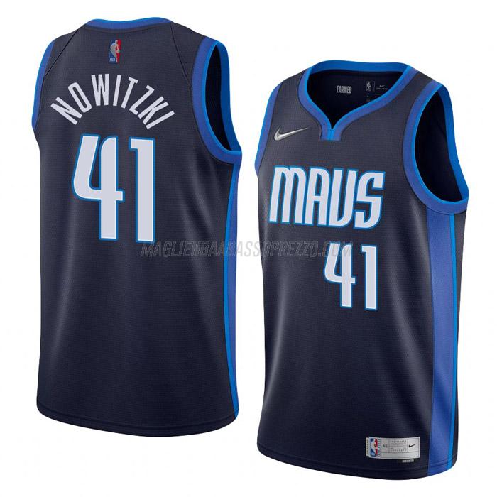 maglia dirk nowitzki dallas mavericks di 41 uomo earned edition 2022 blu navy