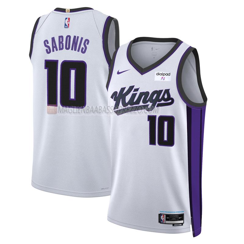 maglia domantas sabonis sacramento kings di 10 uomo association edition 2023-24 bianco