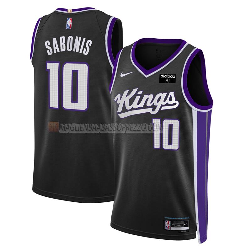 maglia domantas sabonis sacramento kings di 10 uomo icon edition 2023-24 nero