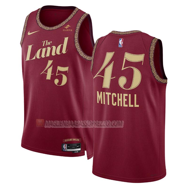 maglia donovan mitchell cleveland cavaliers di 45 uomo city edition 2023-24 nero