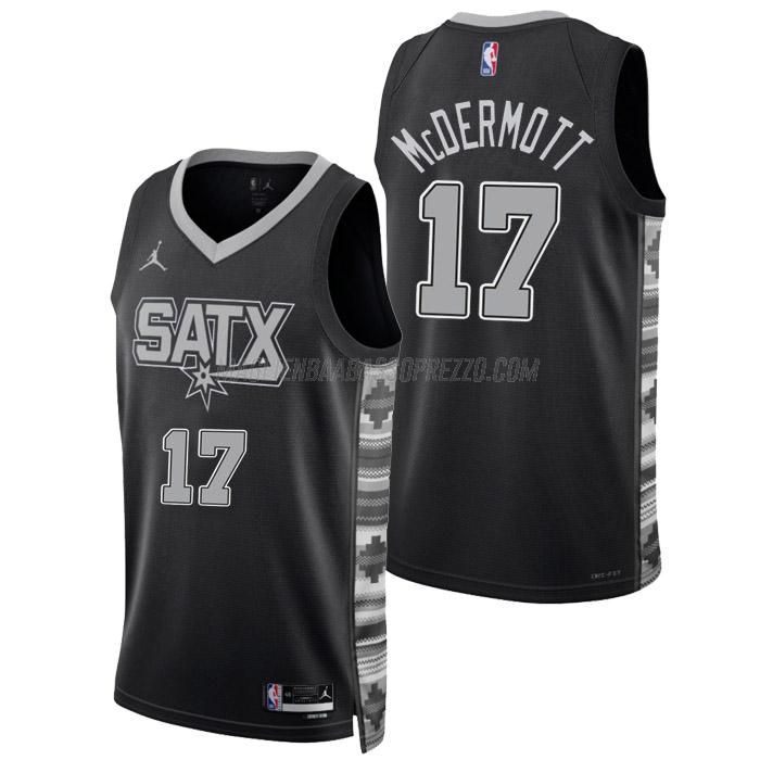 maglia doug mcdermott san antonio spurs di 17 uomo statement edition 2023 nero