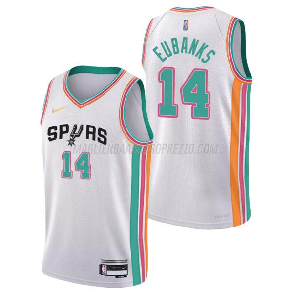 maglia drew eubanks san antonio spurs di 14 uomo city edition 2022 bianco