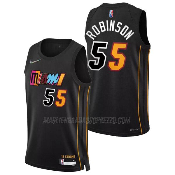 maglia duncan robinson miami heat di 55 uomo city edition 2022 nero