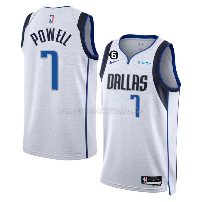 maglia dwight powell dallas mavericks di 7 uomo association edition 2023 bianco