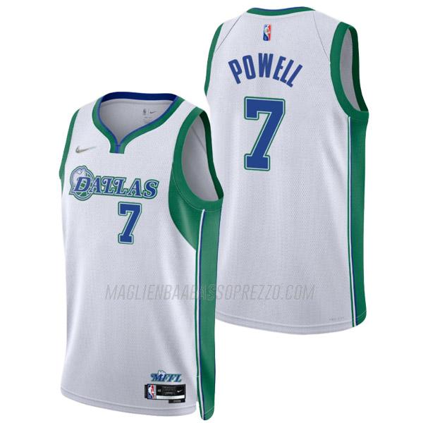 maglia dwight powell dallas mavericks di 7 uomo city edition 2022 bianco