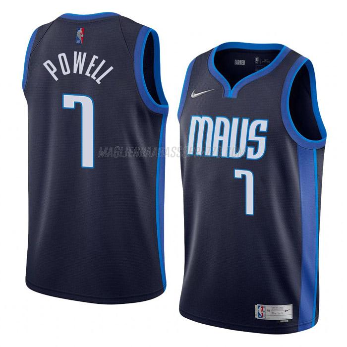 maglia dwight powell dallas mavericks di 7 uomo earned edition 2022 blu navy