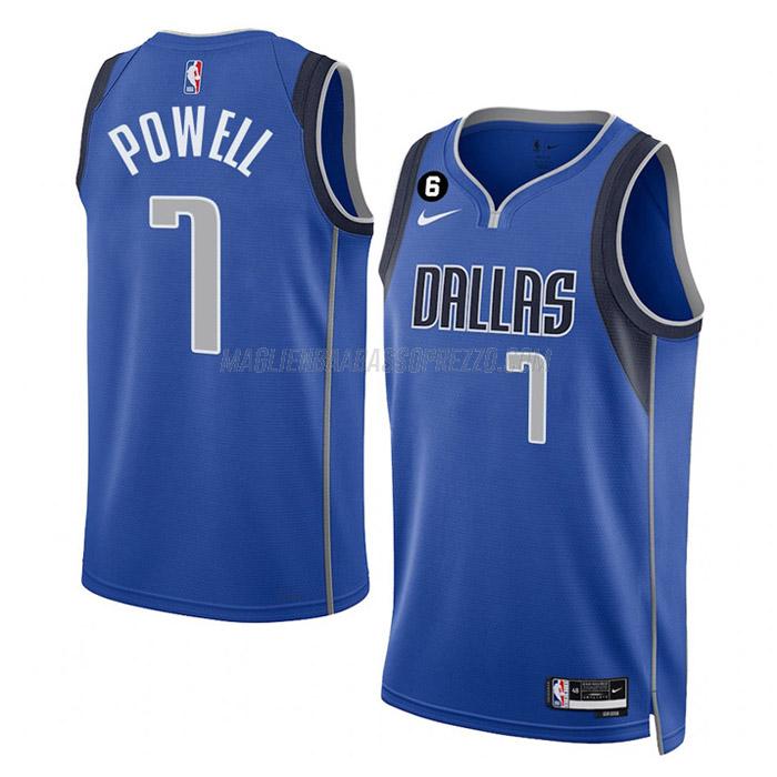 maglia dwight powell dallas mavericks di 7 uomo icon edition 2023 blu