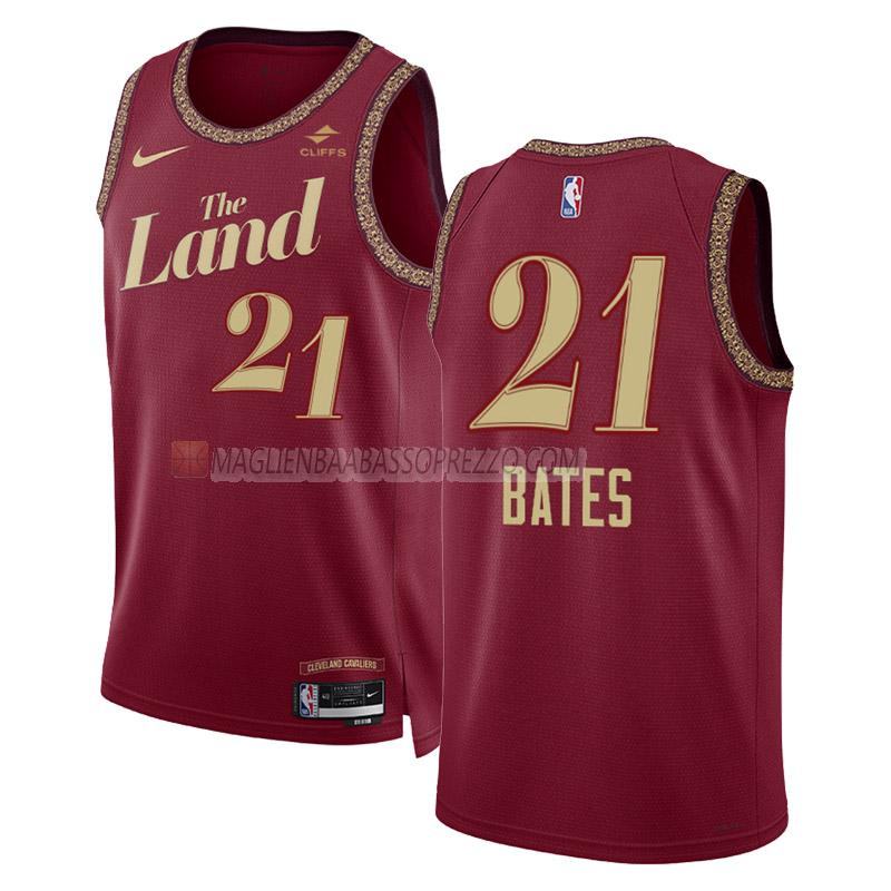 maglia emoni bates cleveland cavaliers di 21 uomo city edition 2023-24 nero