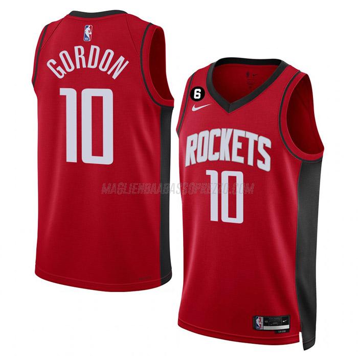 maglia eric gordon houston rockets di 10 uomo icon edition 2023 rosso