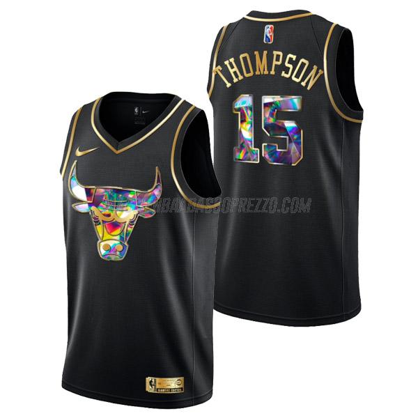 maglia ethan thompson chicago bulls di 15 uomo golden diamond edition 2022 nero