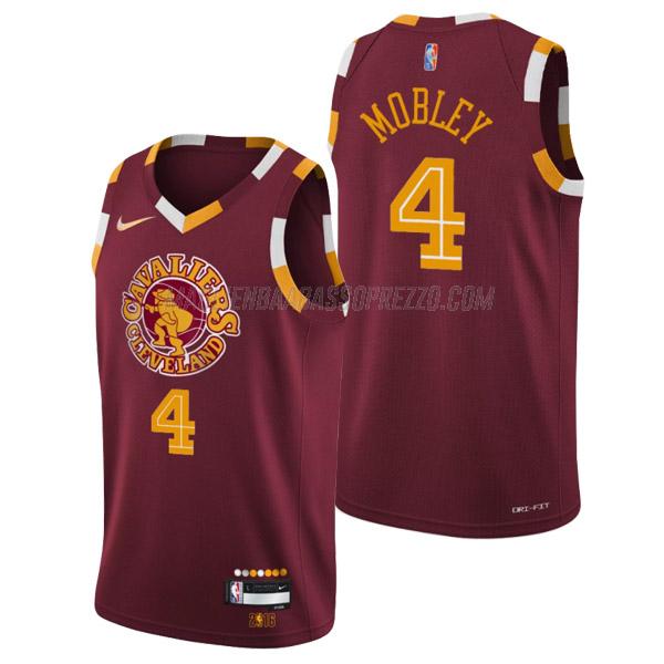 maglia evan mobley cleveland cavaliers di 4 uomo city edition 2022 rosso