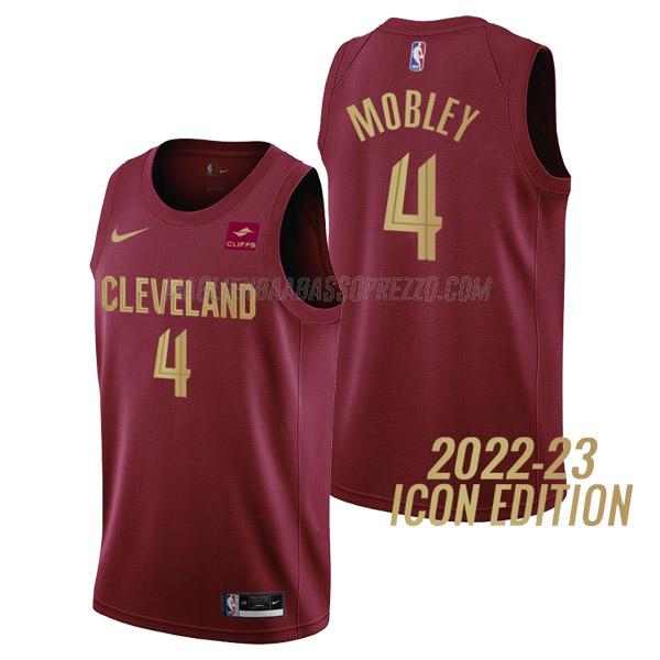 maglia evan mobley cleveland cavaliers di 4 uomo icon edition 2023 rosso