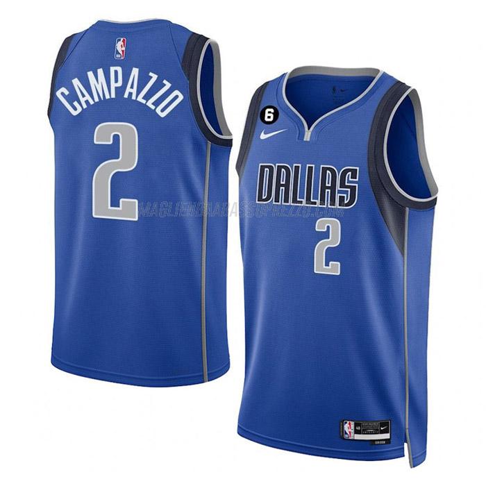 maglia facundo campazzo dallas mavericks di 2 uomo icon edition 2023 blu