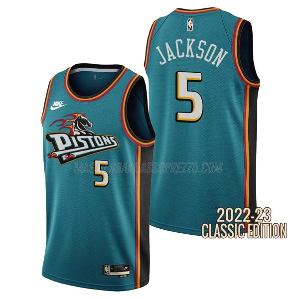 maglia frank jackson detroit pistons di 5 uomo classic edition 2023 verde acqua